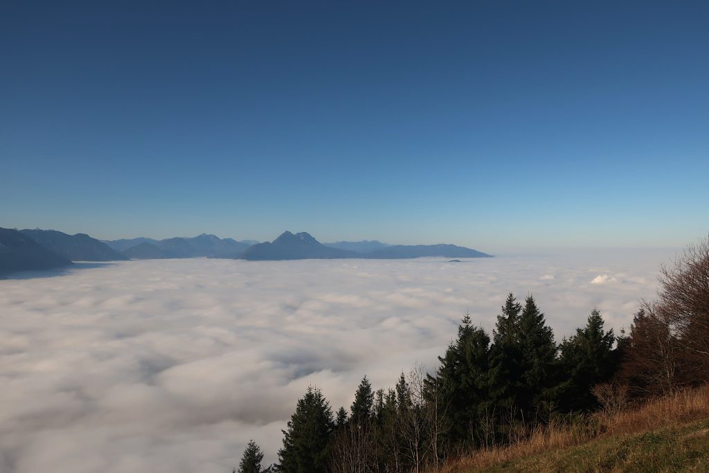 Blick in Richtung Norden - Berge und Nebel